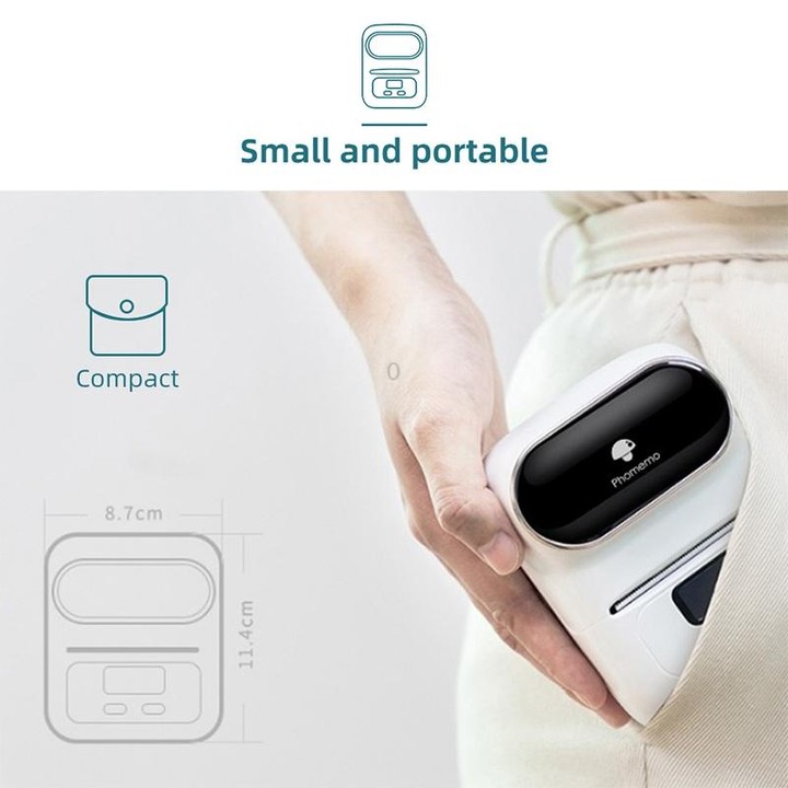 Phomemo M110 Home Handheld Mini Bluetooth Thermal Printer (White)