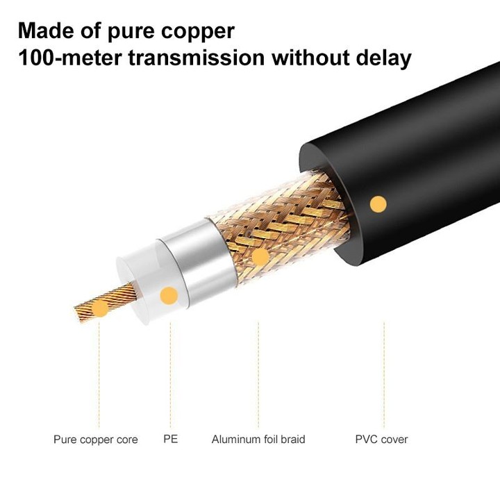 BNC Male To RCA Female Connection Cable Copper HD Video Coaxial Cable Monitoring Cable, Length: 0.35m