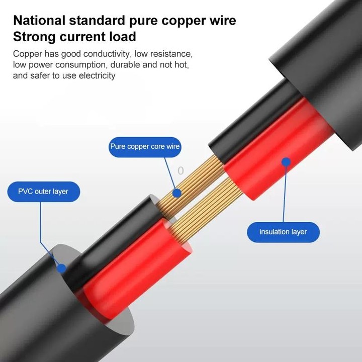 DC Male To DC Male + DC Female Power Connection Cable, Length: 0.3m