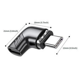 X20 120W PD USB-C / Type-C Female to USB-C / Type-C Elbow Magnetic Charging Adapter(Black)