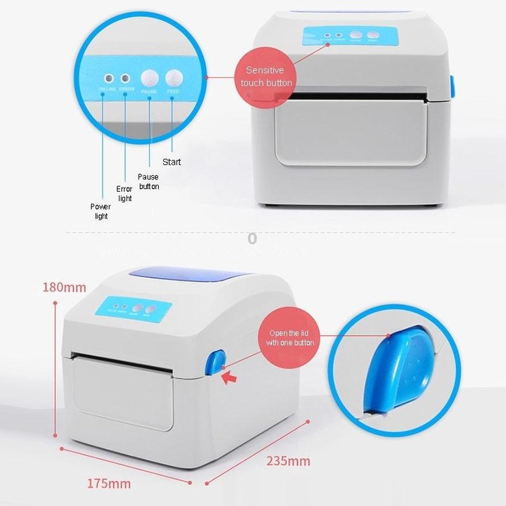 GPRINTER GP1324D Bluetooth USB Port Thermal Automatic Calibration Barcode Printer, Max Supported Thermal Paper Size: 104 x 2286m