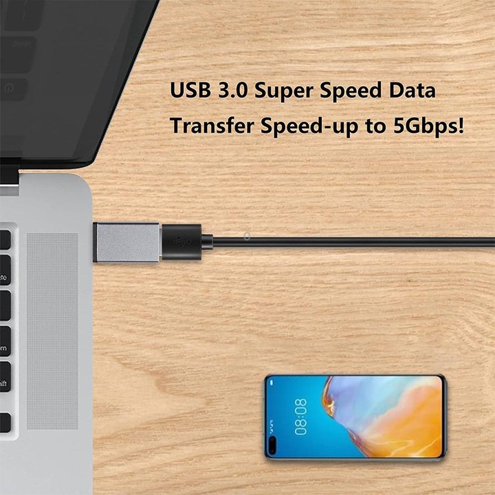 Aluminum Alloy USB-C / Type-C 3.1 Male to USB 3.0 Female Data / Charger Adapter(Grey)