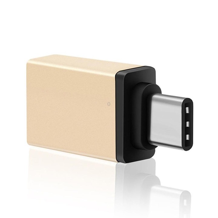 Aluminum Alloy USB-C / Type-C 3.1 Male to USB 3.0 Female Data / Charger Adapter(Gold)