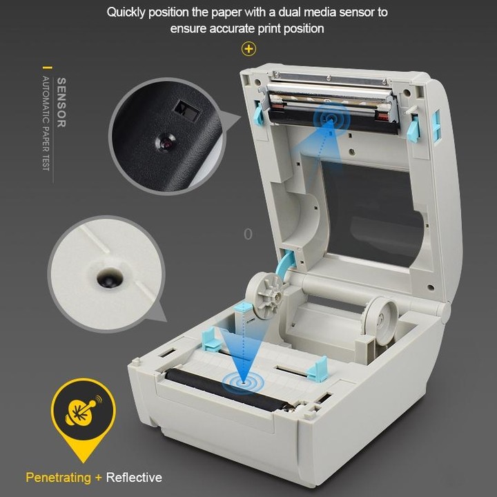 POS-9210 110mm USB POS Receipt Thermal Printer Express Delivery Barcode Label Printer, AU Plug(White)
