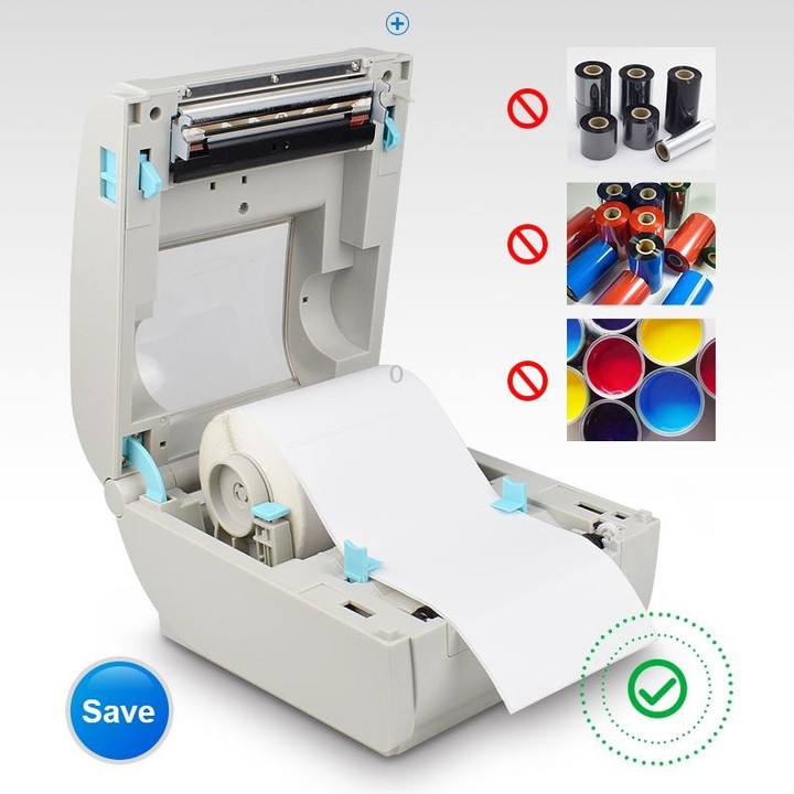 POS-9210 110mm USB POS Receipt Thermal Printer Express Delivery Barcode Label Printer, US Plug(White)