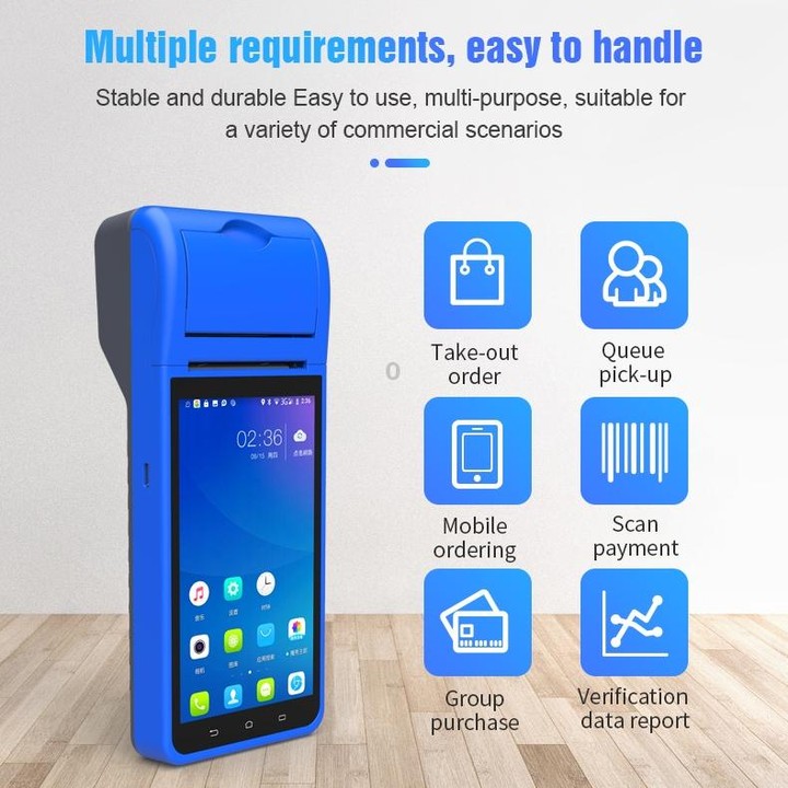 POS-6000 4G Version 2GB+32GB 58mm PDA Handheld 5.5 inch Barcode Two-dimensional Code Android Smart Scan Code Cash Register Therm