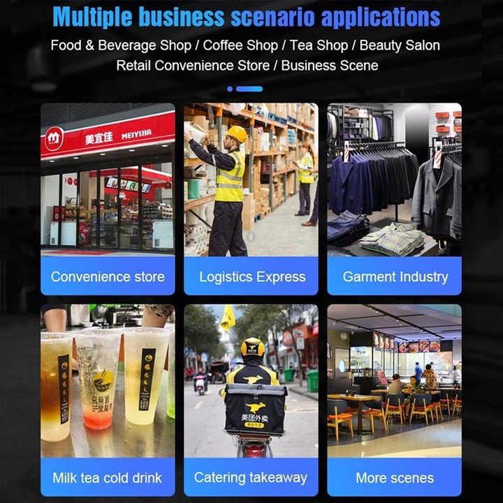 POS-6000 4G Version 2GB+32GB 58mm PDA Handheld 5.5 inch Barcode Two-dimensional Code Android Smart Scan Code Cash Register Therm