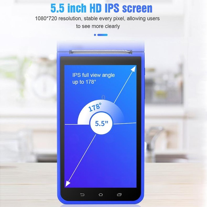 POS-6000 4G Version 2GB+32GB 58mm PDA Handheld 5.5 inch Barcode Two-dimensional Code Android Smart Scan Code Cash Register Therm
