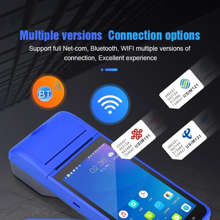POS-6000 4G Version 2GB+32GB 58mm PDA Handheld 5.5 inch Barcode Two-dimensional Code Android Smart Scan Code Cash Register Therm