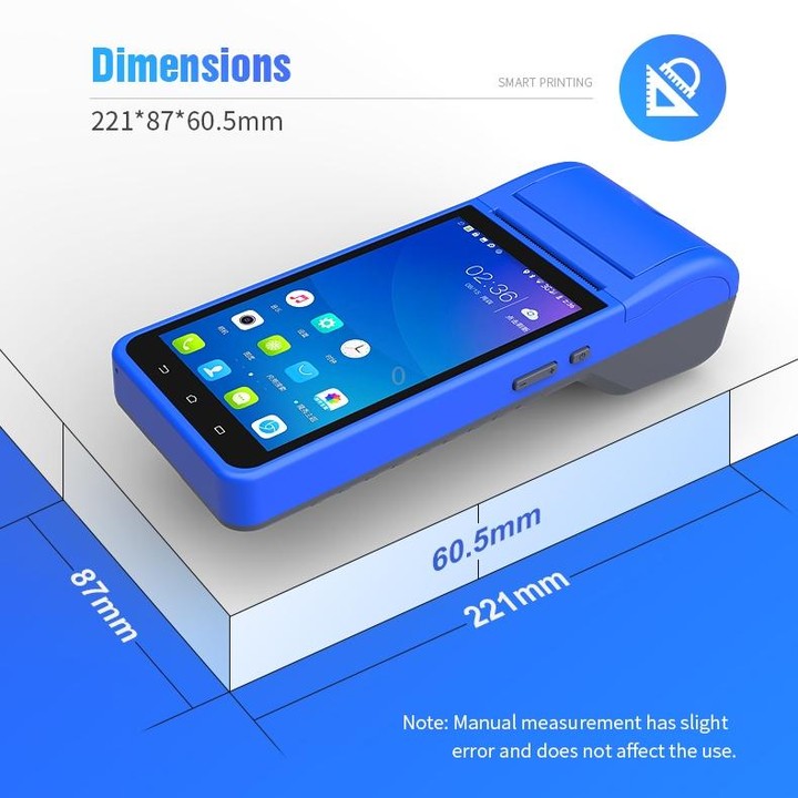 POS-6000 4G Version 2GB+32GB 58mm PDA Handheld 5.5 inch Barcode Two-dimensional Code Android Smart Scan Code Cash Register Therm