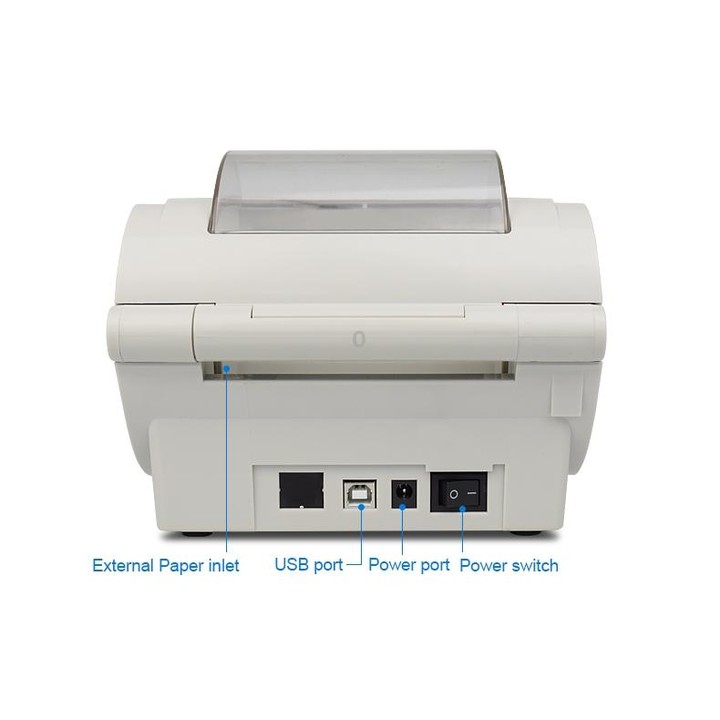 POS-9210 110mm USB + Bluetooth POS Receipt Thermal Printer Express Delivery Barcode Label Printer, EU Plug(White)