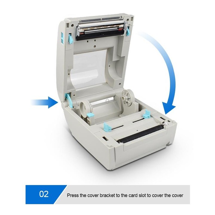 POS-9210 110mm USB + Bluetooth POS Receipt Thermal Printer Express Delivery Barcode Label Printer, UK Plug(White)