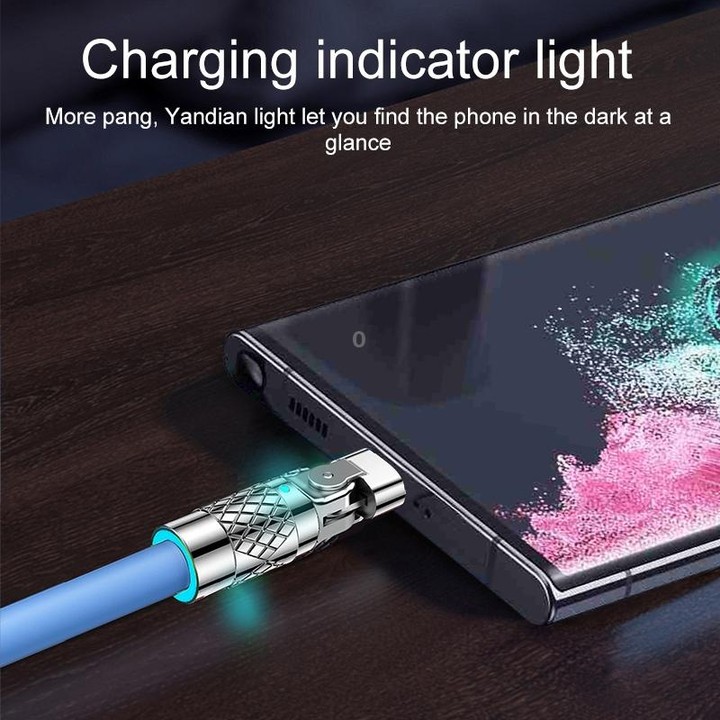 Mech Series 6A 120W USB to Type-C 180-degree Metal Plug Fast Charging Cable, Length: 1.2m(Blue)
