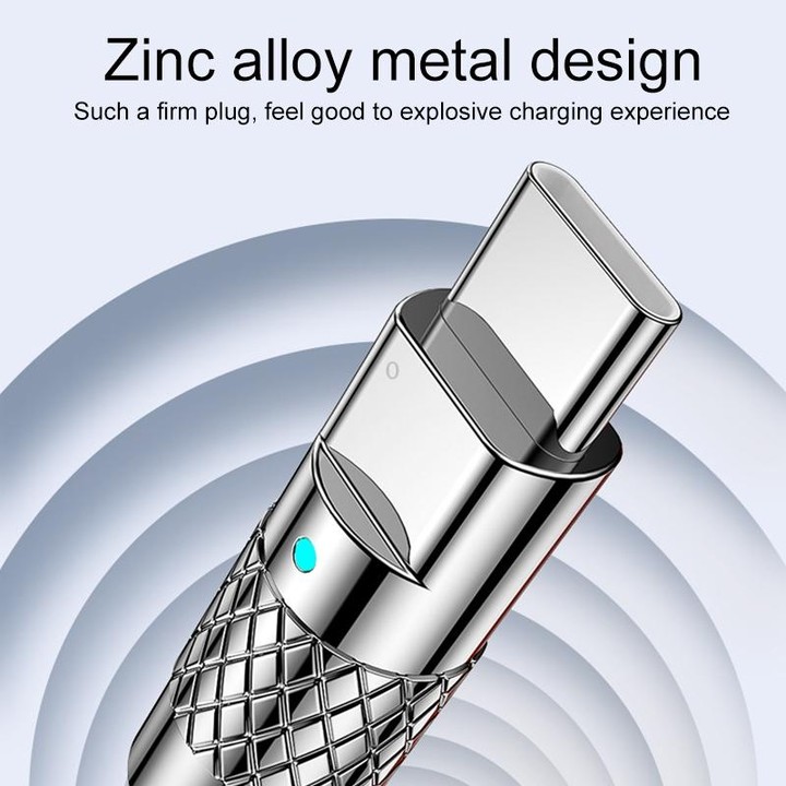 Mech Series 6A 120W USB to USB-C / Type-C Metal Plug Silicone Fast Charging Data Cable, Length: 1.8m(Orange)