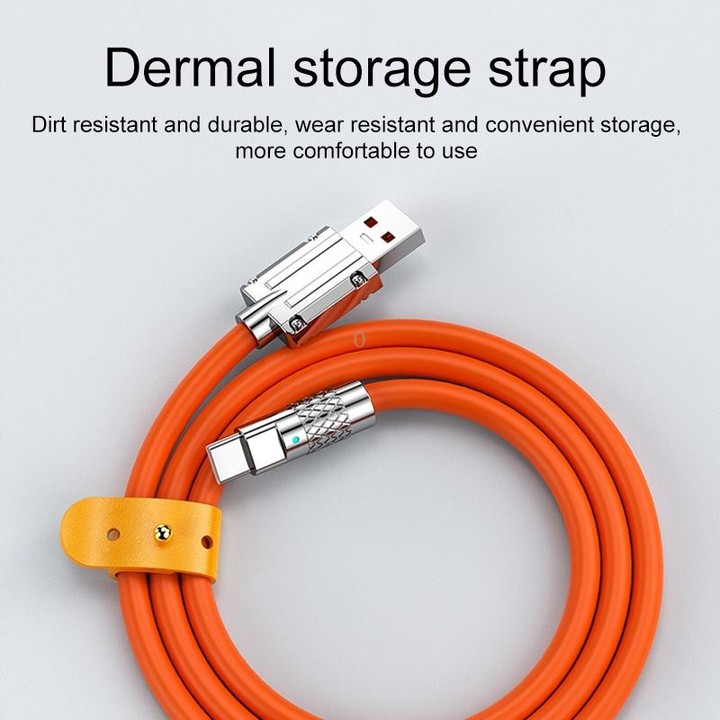 Mech Series 6A 120W USB to USB-C / Type-C Metal Plug Silicone Fast Charging Data Cable, Length: 1.8m(Yellow)
