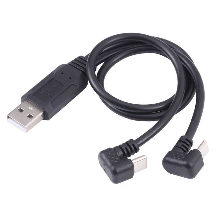 U-shaped USB-C / Type-C Male + Micro USB Male to USB Cable