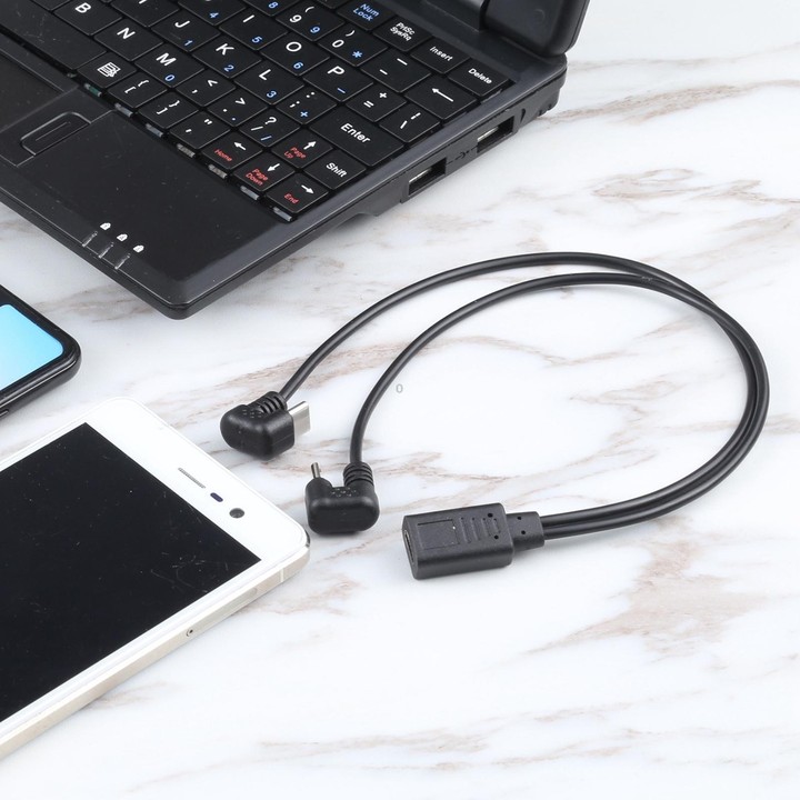 U-shaped USB-C / Type-C Male + Micro USB Male to USB-C / Type-C Female Cable