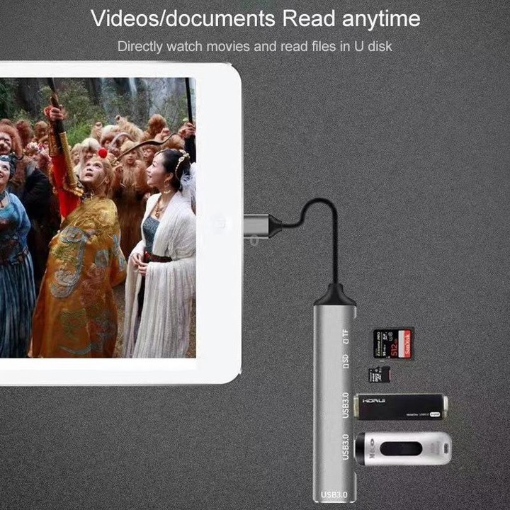 C-805 5 in 1 USB-C / Type-C to 3 USB 3.0 + TF / SD Card Reader Adapter