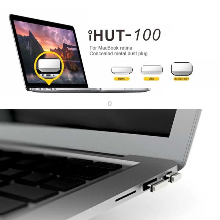 BASEQI iHUT-100 Hidden Aluminum Alloy Anti Dust Plug for Macbook Pro Retina 13.3 / 15 inch Laptops