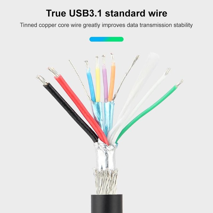 USB 2.0 / 3.1 to Type-C Fast Charging Data Cable, Length: 1m