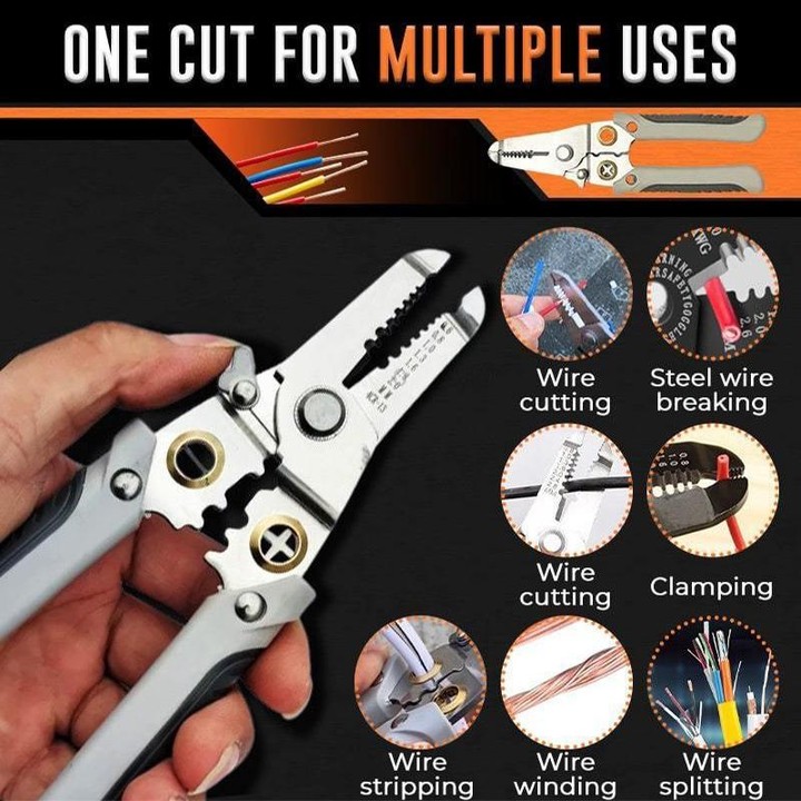 Multi-functional Wire Splitting Pliers Electrician Manual Tool (Grey)