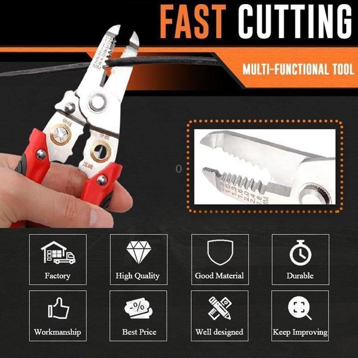 Multi-functional Wire Splitting Pliers Electrician Manual Tool (Red)