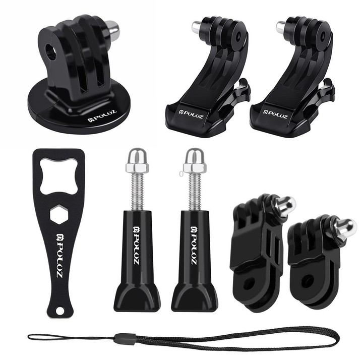 PULUZ 20 in 1 Accessories Combo Kits with EVA Case (Chest Strap + Head Strap + Suction Cup Mount + 3-Way Pivot Arm + J-Hook Buck