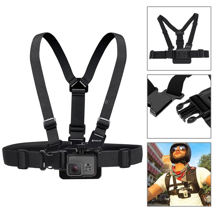 PULUZ 45 in 1 Accessories Ultimate Combo Kits (Chest Strap + Suction Cup Mount + 3-Way Pivot Arms + J-Hook Buckle + Wrist Strap