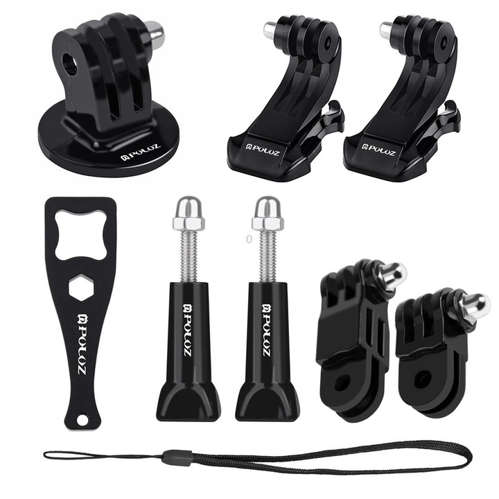 PULUZ 20 in 1 Accessories Combo Kits (Chest Strap + Head Strap + Suction Cup Mount + 3-Way Pivot Arm + J-Hook Buckles + Extendab