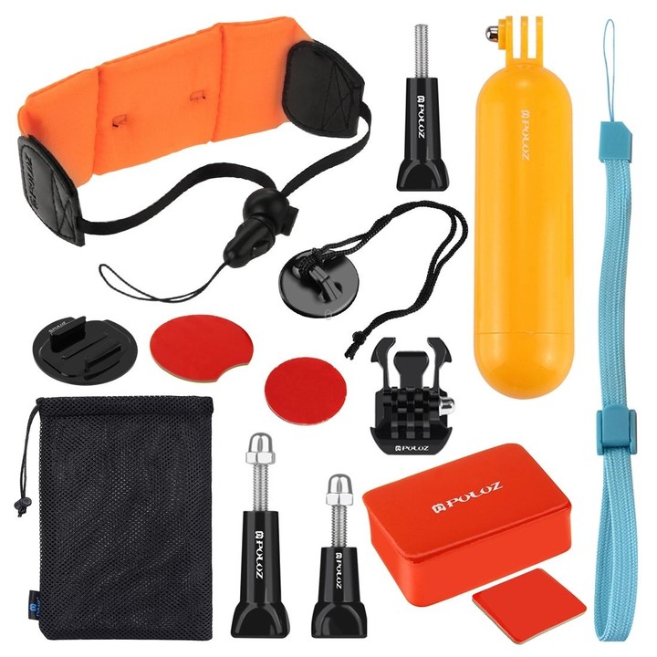 PULUZ 14 in 1 Surfing Accessories Combo Kits (Bobber Hand Grip + Floaty Sponge + Quick Release Buckle + Surf Board Mount + Float