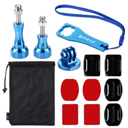 PULUZ 13 in 1 CNC Metal Accessories Combo Kits (Screws + Surface Mounts + Tripod Adapter + Storage Bag + Wrench) for GoPro, Inst