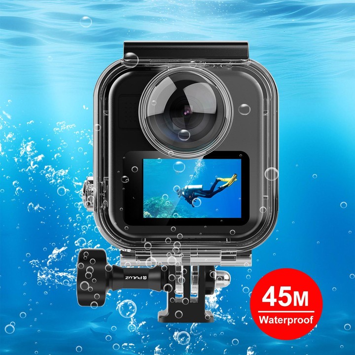 For GoPro MAX2 PULUZ 45m Underwater Waterproof Housing Diving Case (Transparent)