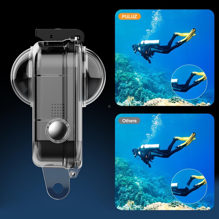 For GoPro MAX2 PULUZ 45m Underwater Waterproof Housing Diving Case (Transparent)