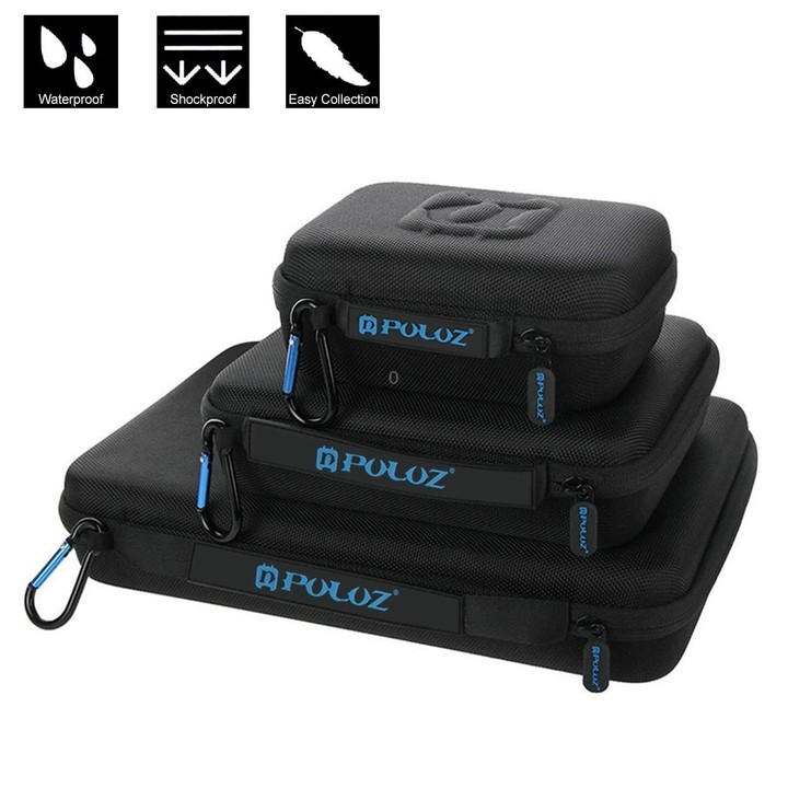 PULUZ Waterproof Carrying and Travel Case for GoPro, Insta360, DJI and Other Action Cameras Accessories, Large Size: 32cm x 22cm