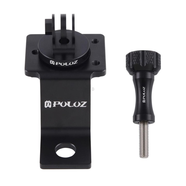 PULUZ Aluminum Alloy Motorcycle Fixed Holder Mount with Tripod Adapter & Screw for GoPro, Insta360, DJI and Other Action Cameras