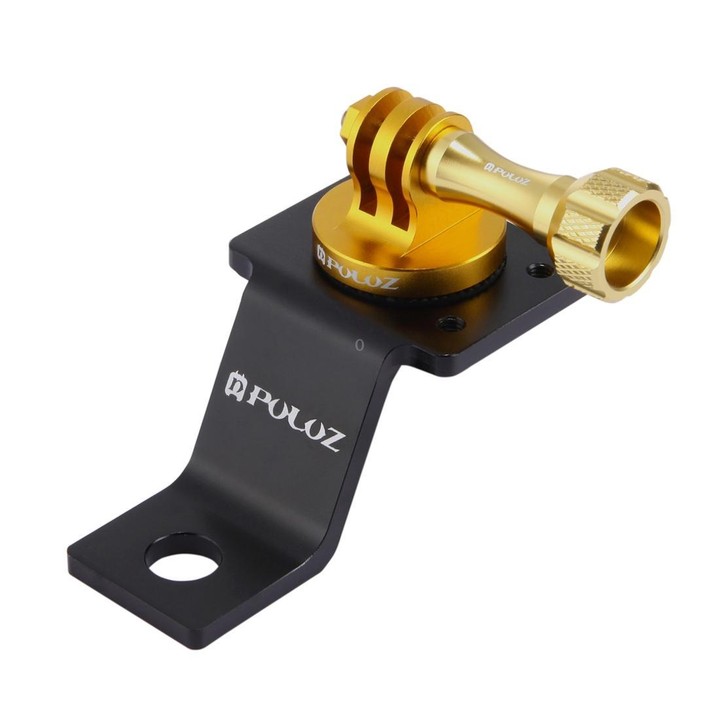 PULUZ Aluminum Alloy Motorcycle Fixed Holder Mount with Tripod Adapter & Screw for GoPro, Insta360, DJI and Other Action Cameras