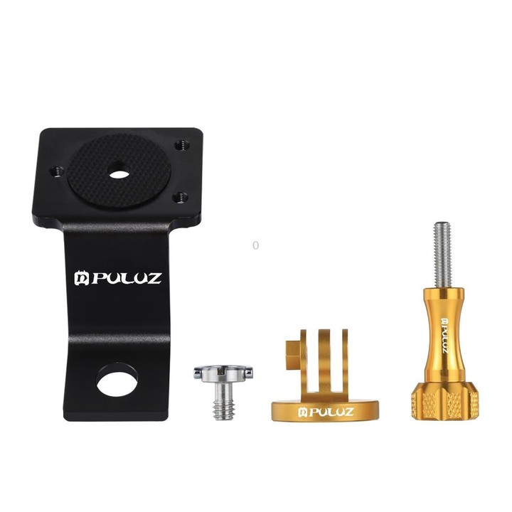 PULUZ Aluminum Alloy Motorcycle Fixed Holder Mount with Tripod Adapter & Screw for GoPro, Insta360, DJI and Other Action Cameras
