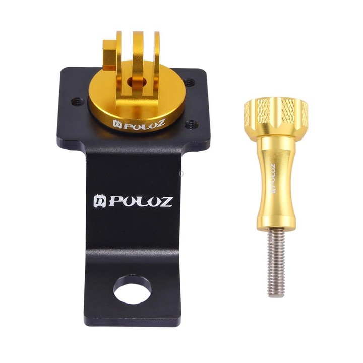 PULUZ Aluminum Alloy Motorcycle Fixed Holder Mount with Tripod Adapter & Screw for GoPro, Insta360, DJI and Other Action Cameras