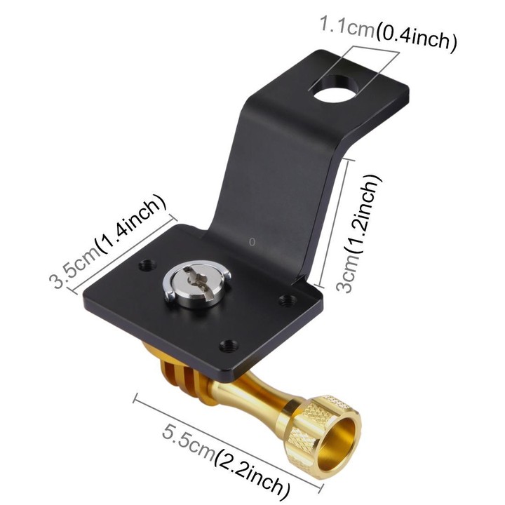 PULUZ Aluminum Alloy Motorcycle Fixed Holder Mount with Tripod Adapter & Screw for GoPro, Insta360, DJI and Other Action Cameras
