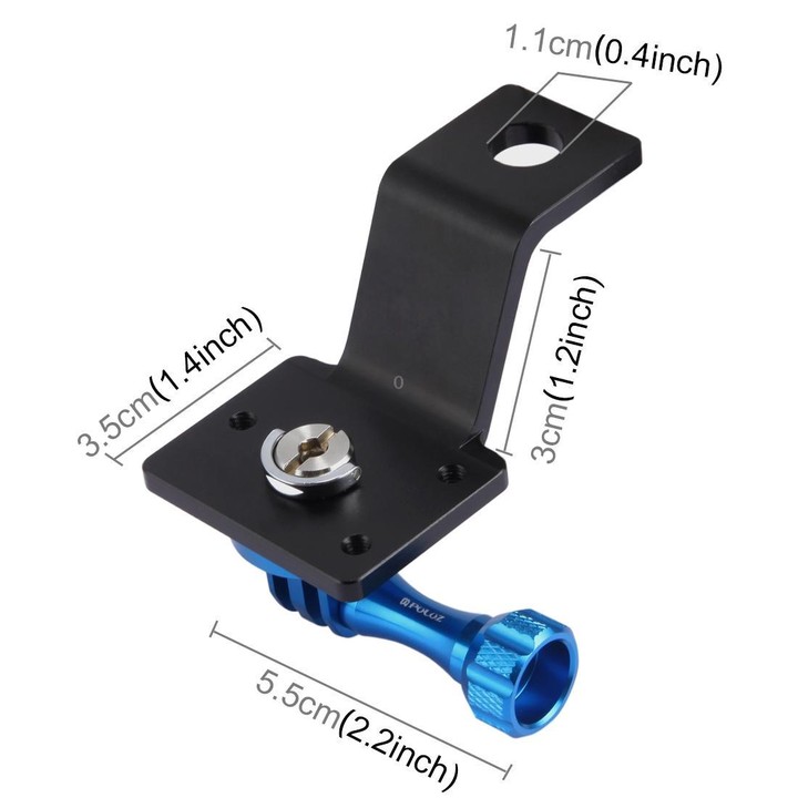 PULUZ Aluminum Alloy Motorcycle Fixed Holder Mount with Tripod Adapter & Screw for GoPro, Insta360, DJI and Other Action Cameras