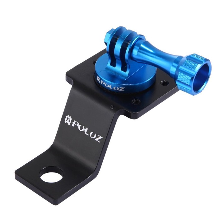 PULUZ Aluminum Alloy Motorcycle Fixed Holder Mount with Tripod Adapter & Screw for GoPro, Insta360, DJI and Other Action Cameras