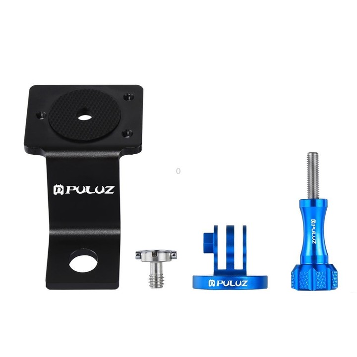 PULUZ Aluminum Alloy Motorcycle Fixed Holder Mount with Tripod Adapter & Screw for GoPro, Insta360, DJI and Other Action Cameras