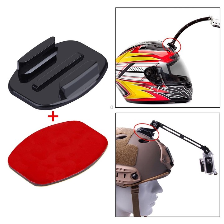 PULUZ 2 Flat Surface Mounts + 2 Adhesive Mount Stickers for PULUZ Action Sports Cameras Jaws Flex Clamp Mount for GoPro, Insta36