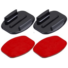 PULUZ 2 Flat Surface Mounts + 2 Adhesive Mount Stickers for PULUZ Action Sports Cameras Jaws Flex Clamp Mount for GoPro, Insta36