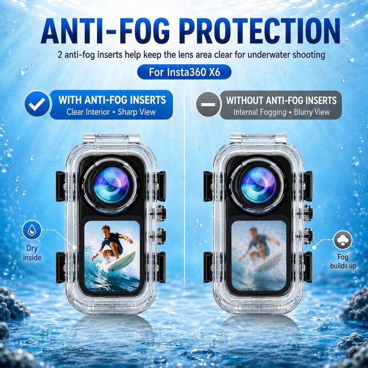 For Insta360 X6 PULUZ 60M / 196FT Underwater Waterproof Housing Invisible Magnetic Quick-Release Diving Case (Transparent)