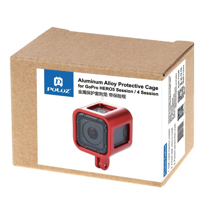 PULUZ Housing Shell CNC Aluminum Alloy Protective Cage with Insurance Frame for GoPro HERO5 Session /HERO4 Session /HERO Session