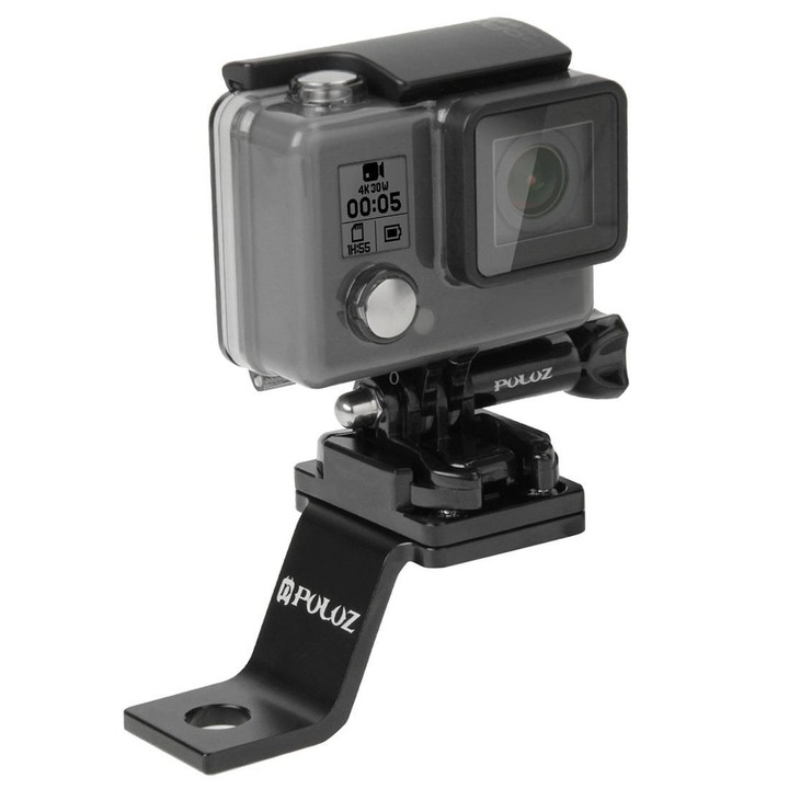 PULUZ Fixed Metal Motorcycle Holder Mount for GoPro, Insta360, DJI and Other Action Cameras(Black)