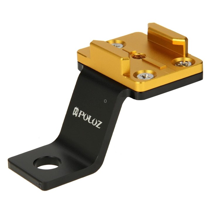 PULUZ Fixed Metal Motorcycle Holder Mount for GoPro, Insta360, DJI and Other Action Cameras(Gold)
