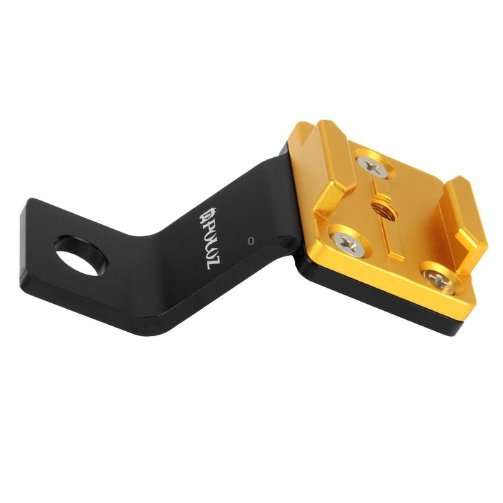 PULUZ Fixed Metal Motorcycle Holder Mount for GoPro, Insta360, DJI and Other Action Cameras(Gold)