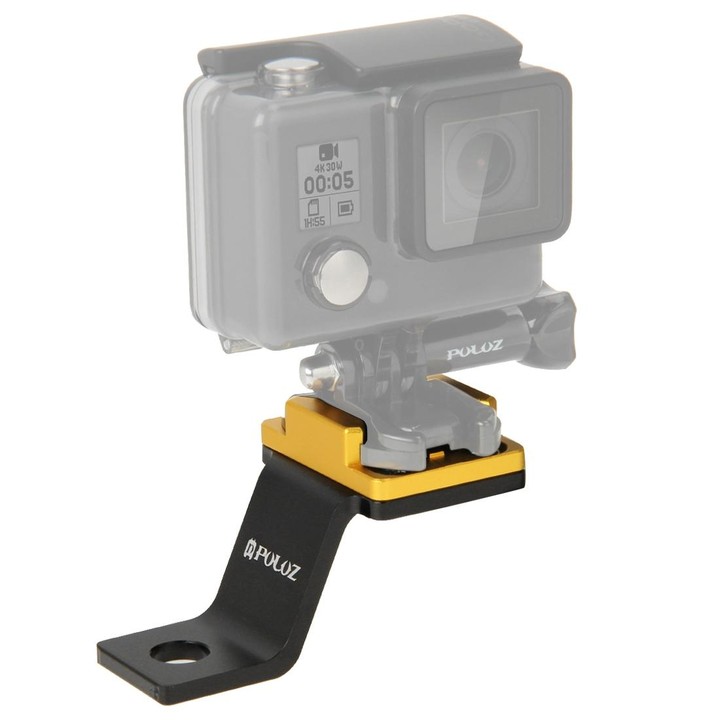 PULUZ Fixed Metal Motorcycle Holder Mount for GoPro, Insta360, DJI and Other Action Cameras(Gold)